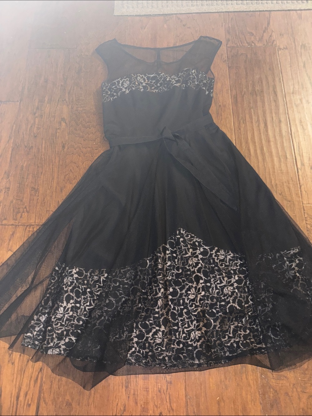 White House Black Market- Black Lace Overlay Dress